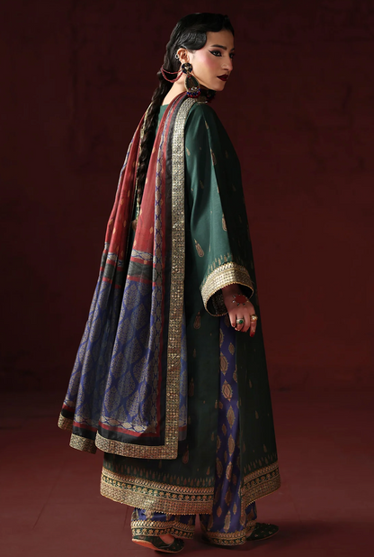 Humjoli - - Unstitched Luxury Lawn Heavy Embroidered 3PC Suit - zab1432
