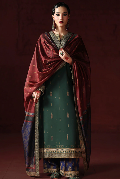 Humjoli - - Unstitched Luxury Lawn Heavy Embroidered 3PC Suit - zab1432