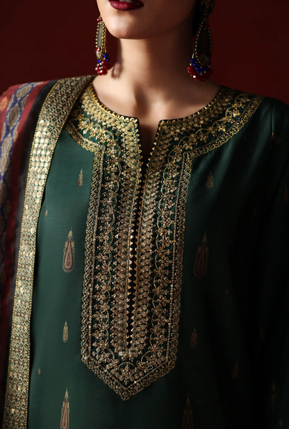 Humjoli - - Unstitched Luxury Lawn Heavy Embroidered 3PC Suit - zab1432