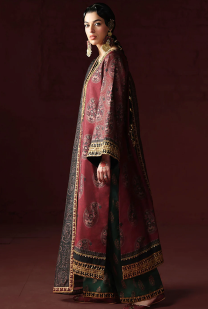 AsimJofa - Unstitched Luxury Lawn Heavy Embroidered 3PC Suit - zab1433