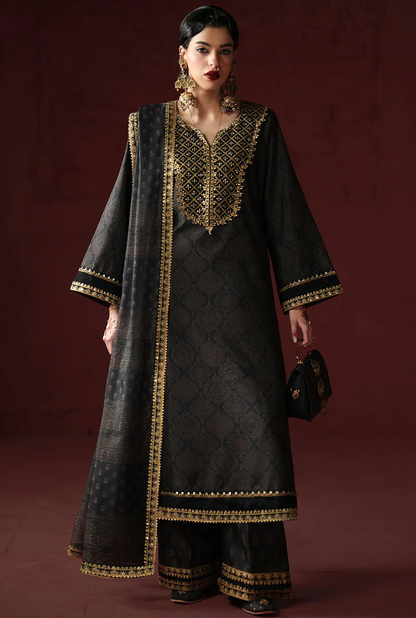AsimJofa - Unstitched Luxury Lawn Heavy Embroidered 3PC Suit - zab1434