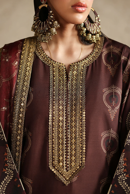 AsimJofa - Unstitched Luxury Lawn Heavy Embroidered 3PC Suit - zab1435