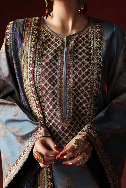 AsimJofa - Unstitched Luxury Lawn Heavy Embroidered 3PC Suit - zab1436