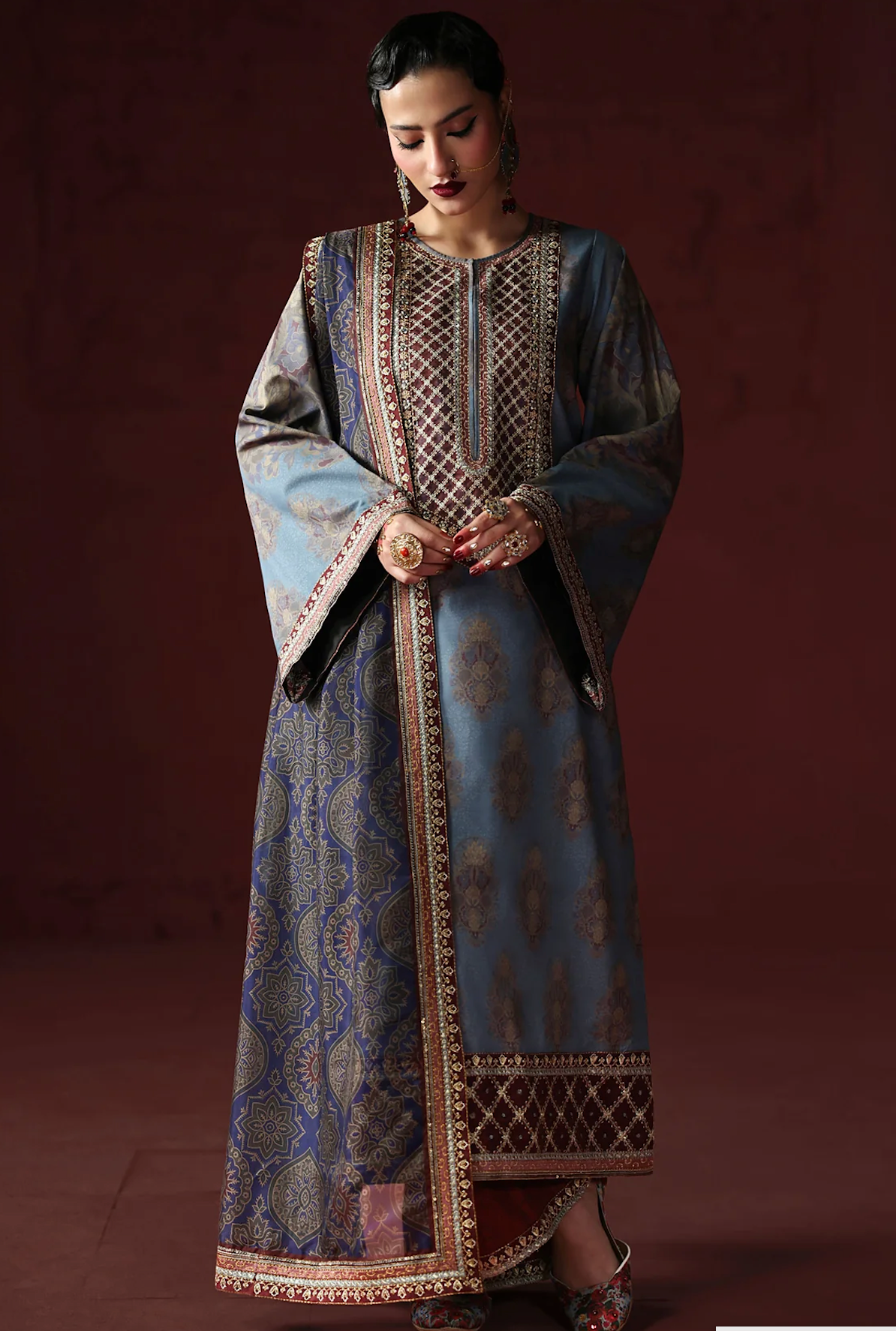 AsimJofa - Unstitched Luxury Lawn Heavy Embroidered 3PC Suit - zab1436