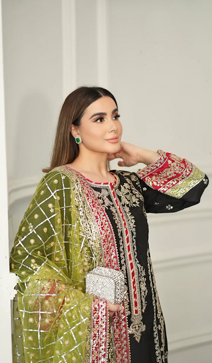 Aneela - Summer 3PC Lawn Embroidered Suit - zab1418