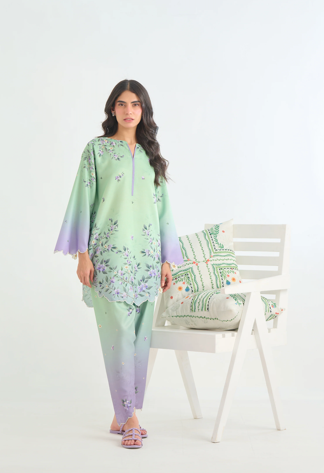 Sapphire - Summer 2PC Lawn Digital Printed Dress - zab1428
