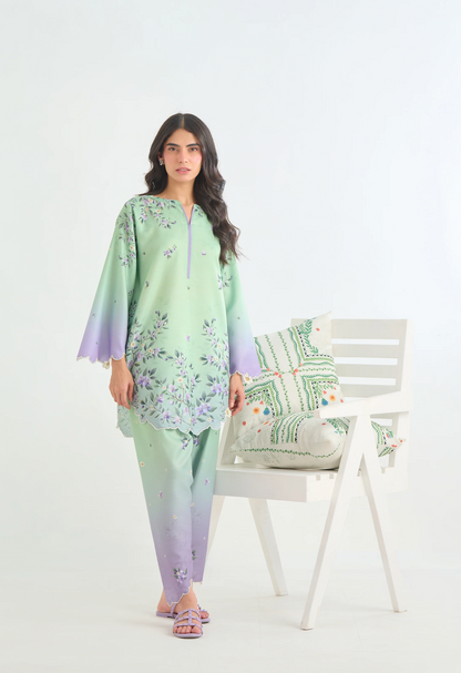 Sapphire - Summer 2PC Lawn Digital Printed Dress - zab1428