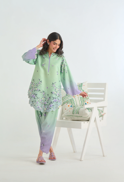 Sapphire - Summer 2PC Lawn Digital Printed Dress - zab1428