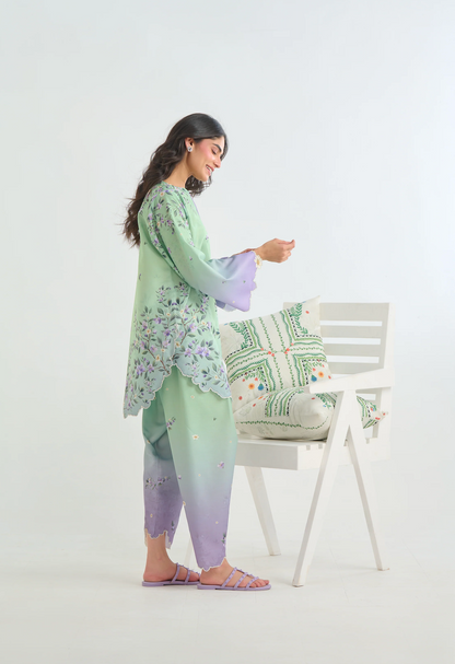 Sapphire - Summer 2PC Lawn Digital Printed Dress - zab1428