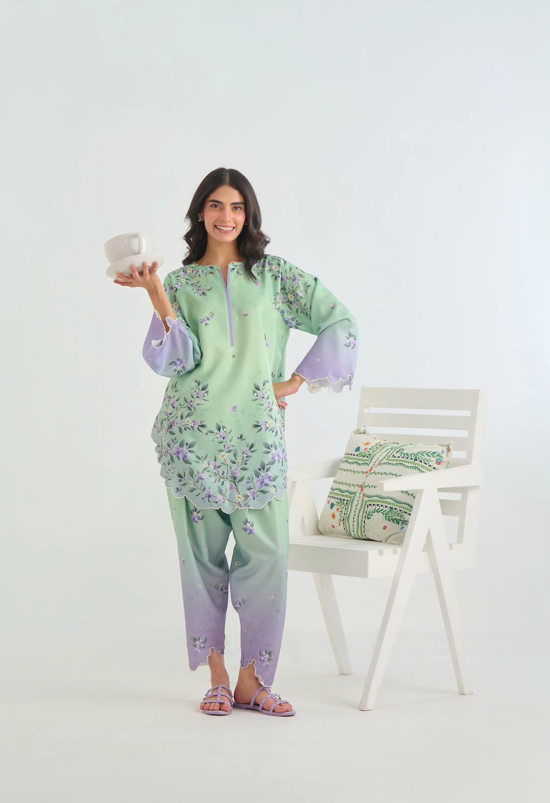 Sapphire - Summer 2PC Lawn Digital Printed Dress - zab1428