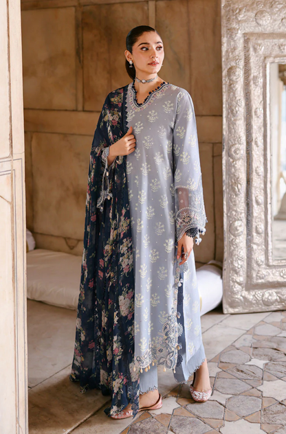 Mushq - 3PC LAWN HEAVY CHIKENKARI EMBROIDERED SUIT - zab1438