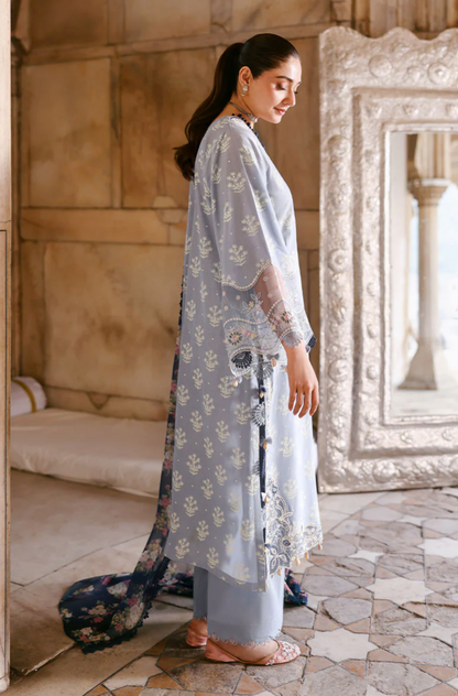 Mushq - 3PC LAWN HEAVY CHIKENKARI EMBROIDERED SUIT - zab1438