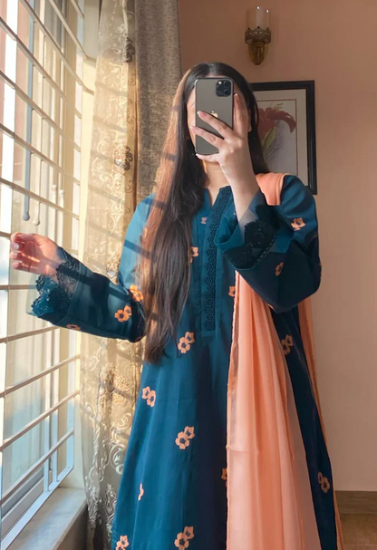 Khaadi - Summer 3PC Lawn Digital Printed Dress - zab1441