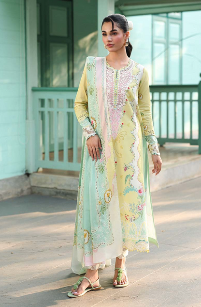 Qalamkar - Summer 3PC Lawn Digital Printed Dress - zab1448