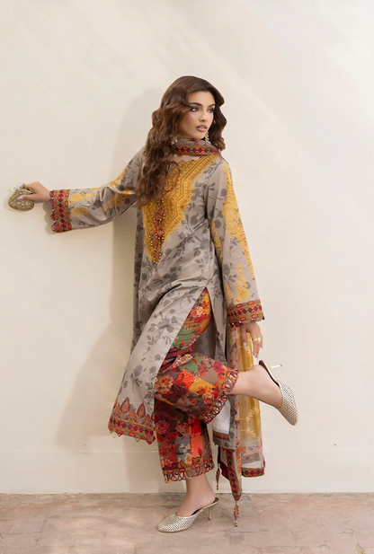 Khaadi - Summer 3PC Lawn Digital Printed Dress - zab1450