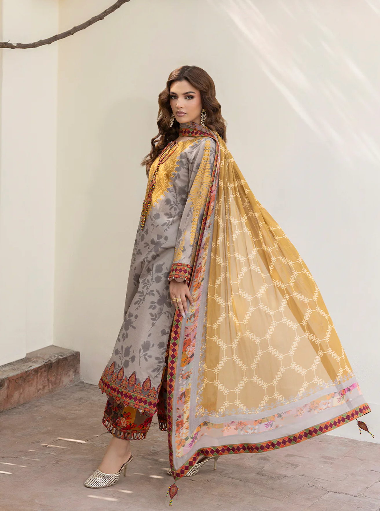 Khaadi - Summer 3PC Lawn Digital Printed Dress - zab1450