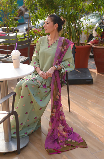 Aneela - Summer 3PC Lawn Digital Printed Dress - zab1452