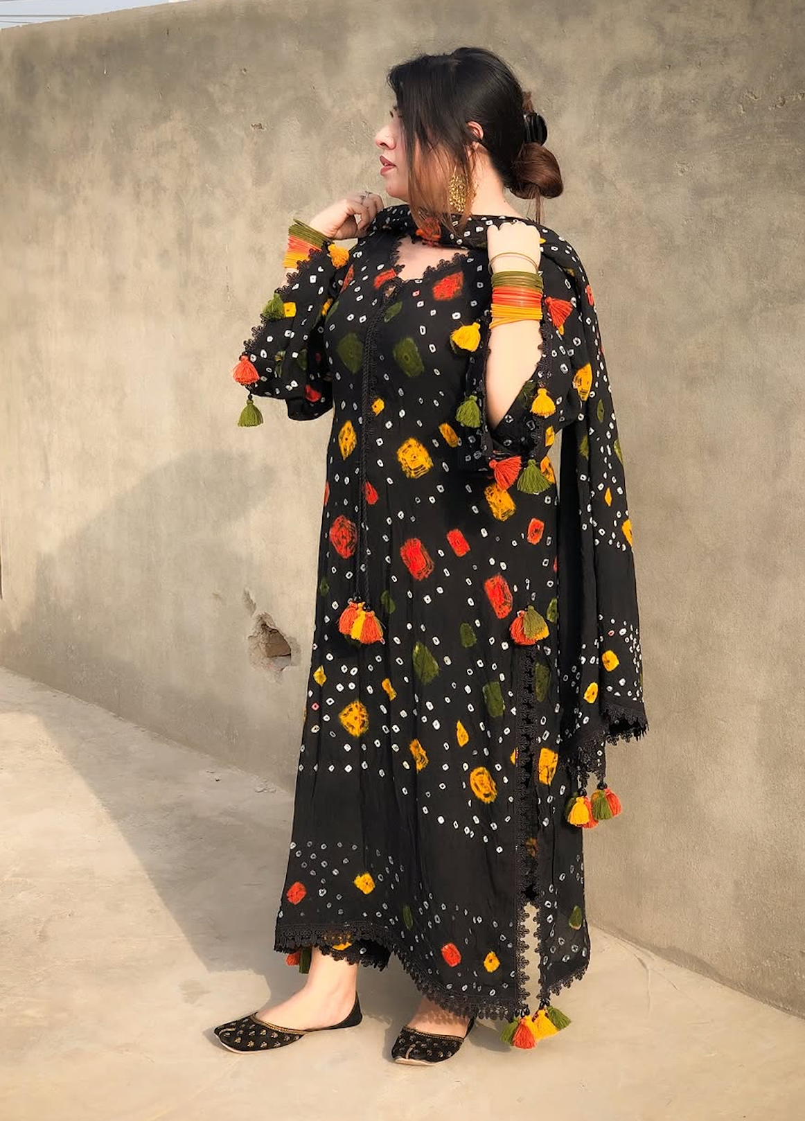 Black chunri - Summer 3PC Lawn Digital Printed Dress - zab1454