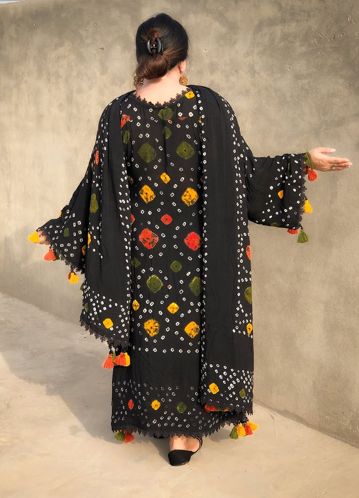 Black chunri - Summer 3PC Lawn Digital Printed Dress - zab1454