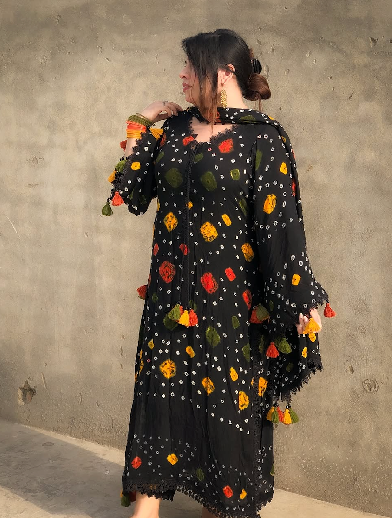 Black chunri - Summer 3PC Lawn Digital Printed Dress - zab1454