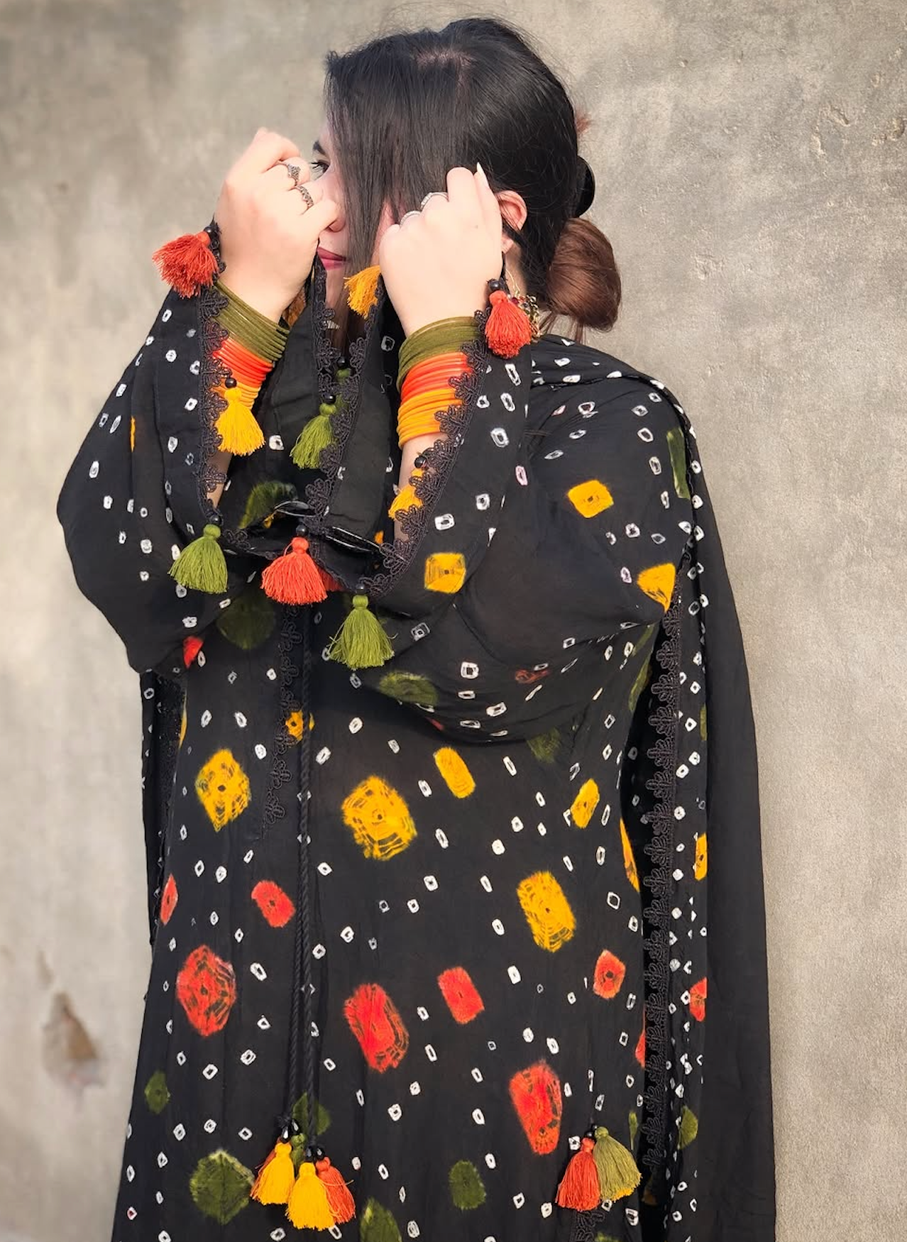 Black chunri - Summer 3PC Lawn Digital Printed Dress - zab1454