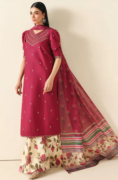 Baroque - Summer - 3PC Lawn Embroidered Suit - zab1456