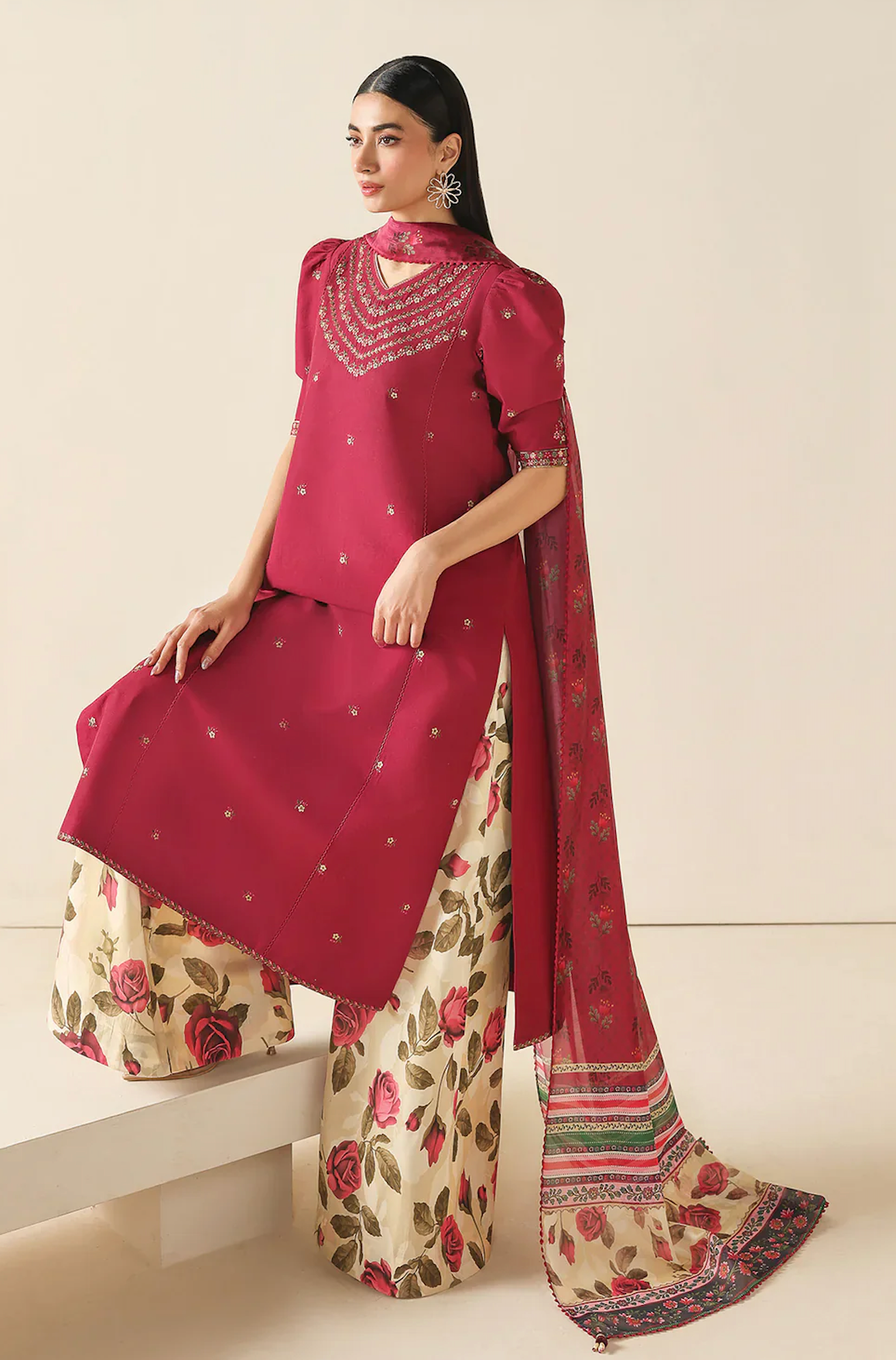 Baroque - Summer - 3PC Lawn Embroidered Suit - zab1456