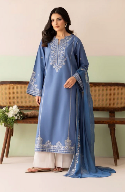 Cross Stitch - Summer-3PC Lawn Embroidered Suit - zab1459