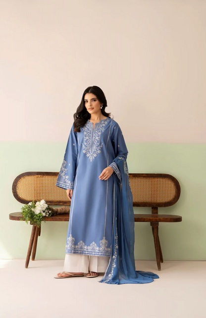 Cross Stitch - Summer-3PC Lawn Embroidered Suit - zab1459