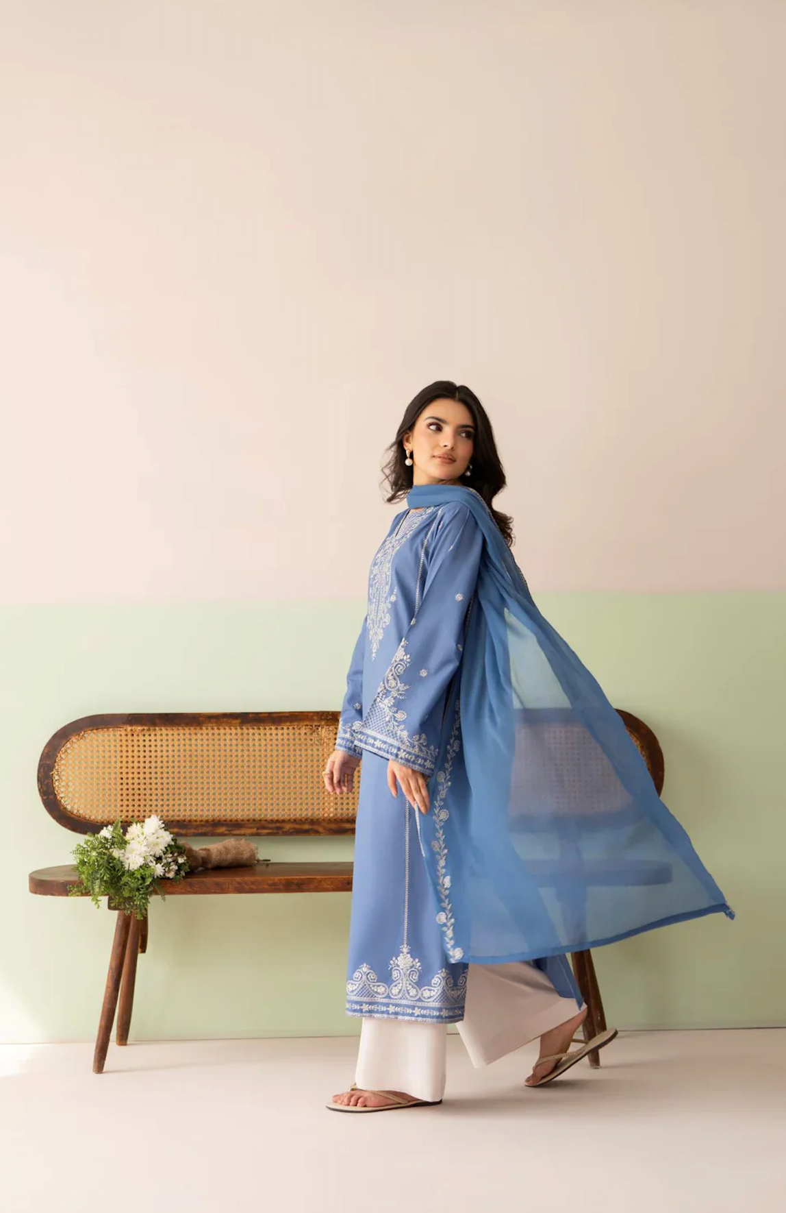 Cross Stitch - Summer-3PC Lawn Embroidered Suit - zab1459