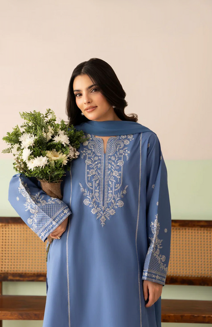 Cross Stitch - Summer-3PC Lawn Embroidered Suit - zab1459