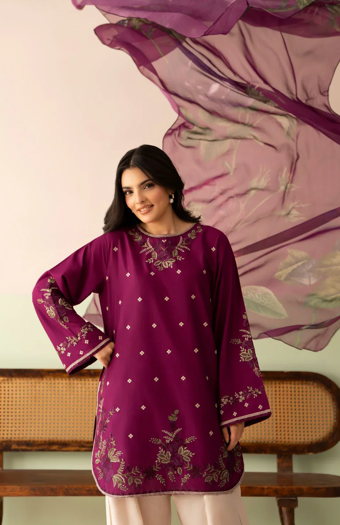 Baroque - Summer-3PC Lawn Embroidered Suit - zab1460