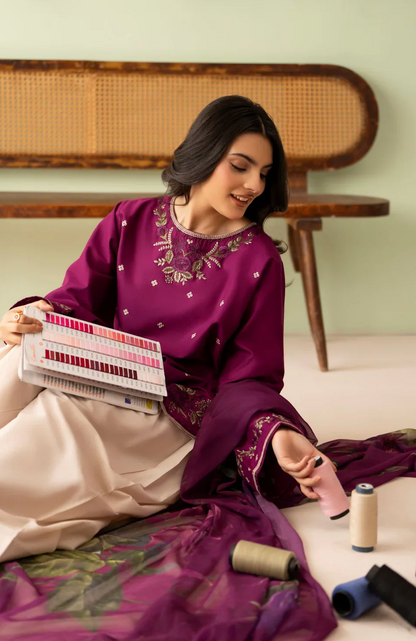 Baroque - Summer-3PC Lawn Embroidered Suit - zab1460