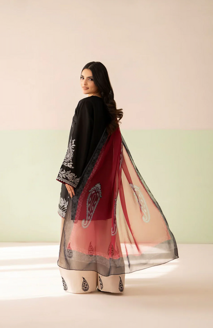 Baroque - Summer-3PC Lawn Embroidered Suit - zab1461