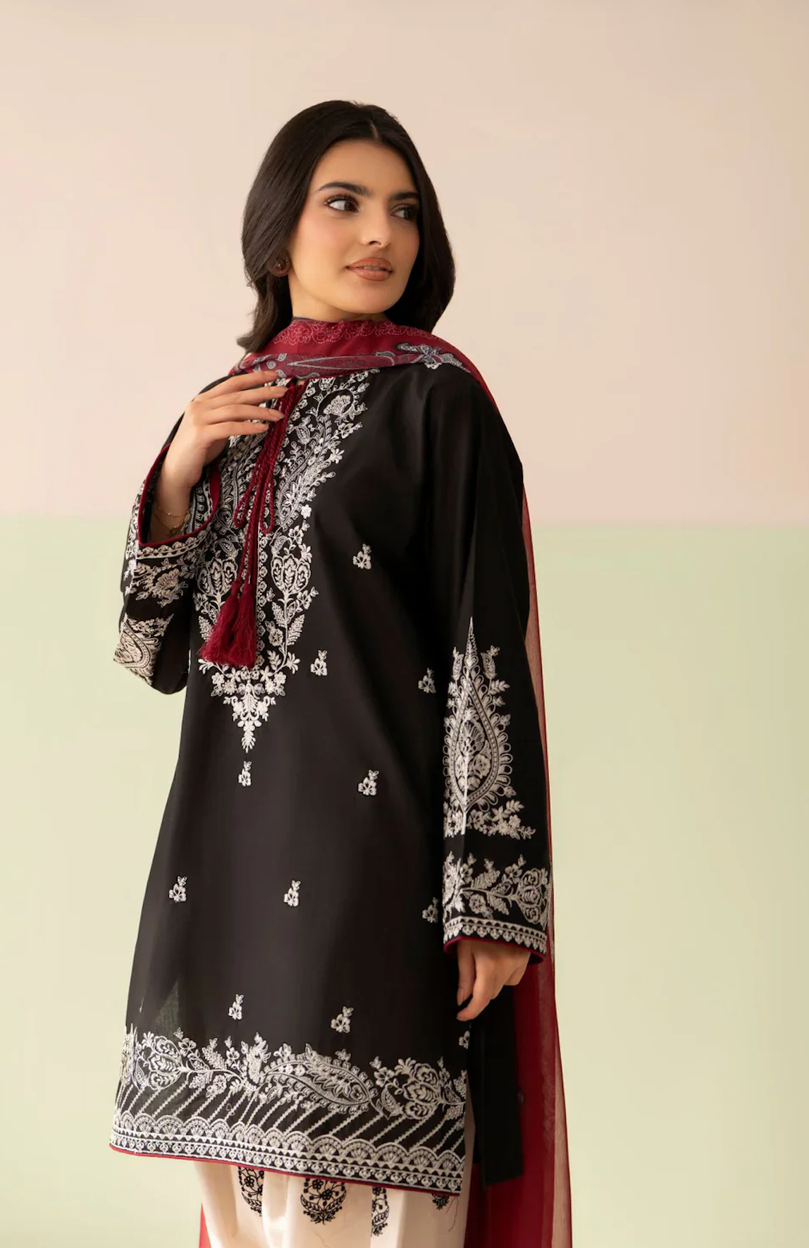 Baroque - Summer-3PC Lawn Embroidered Suit - zab1461