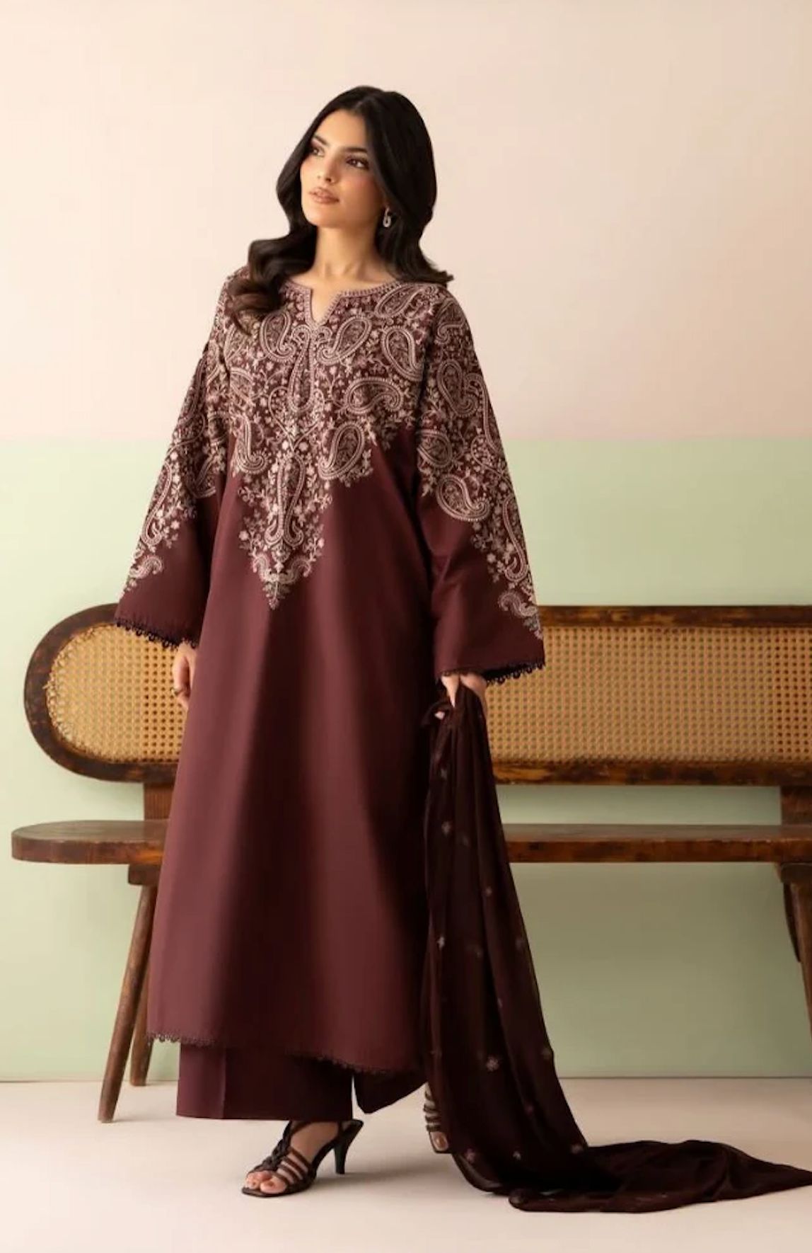 Jazmin - Summer-3PC Lawn Embroidered Suit - zab1462