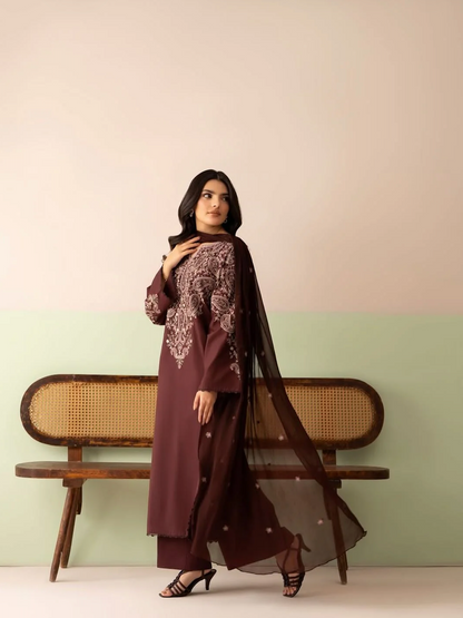 Jazmin - Summer-3PC Lawn Embroidered Suit - zab1462