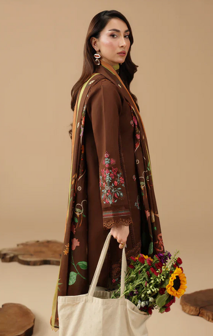 RajBari - Summer-3PC Lawn Embroidered Suit - zab1463