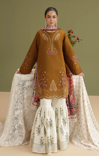 RajBari - Summer-3PC Lawn Embroidered Suit - zab1464