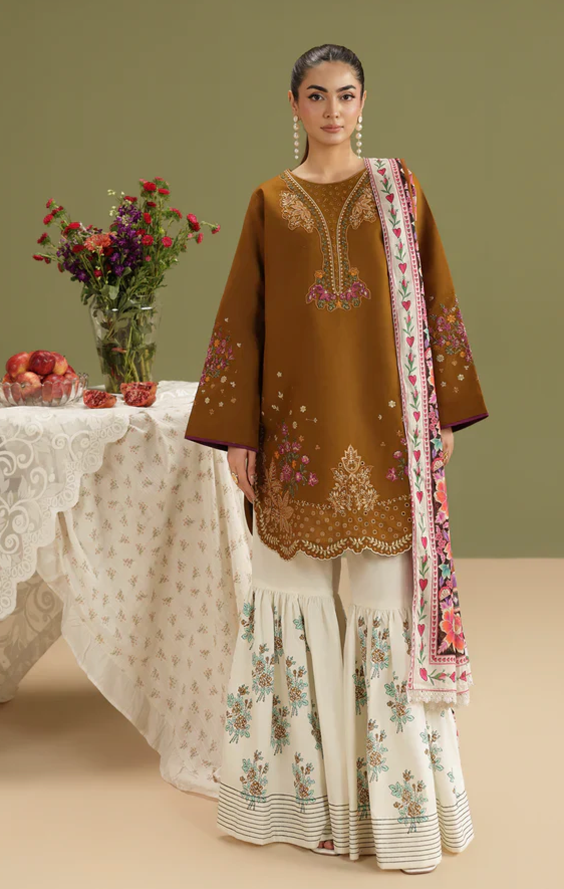 RajBari - Summer-3PC Lawn Embroidered Suit - zab1464