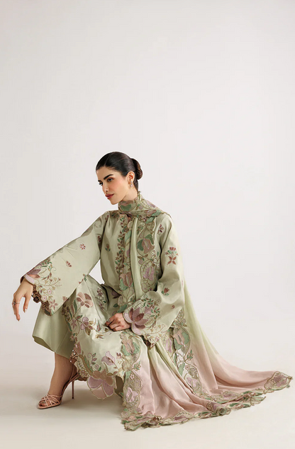 Baroque - Summer-3PC Lawn Embroidered Suit - zab1465
