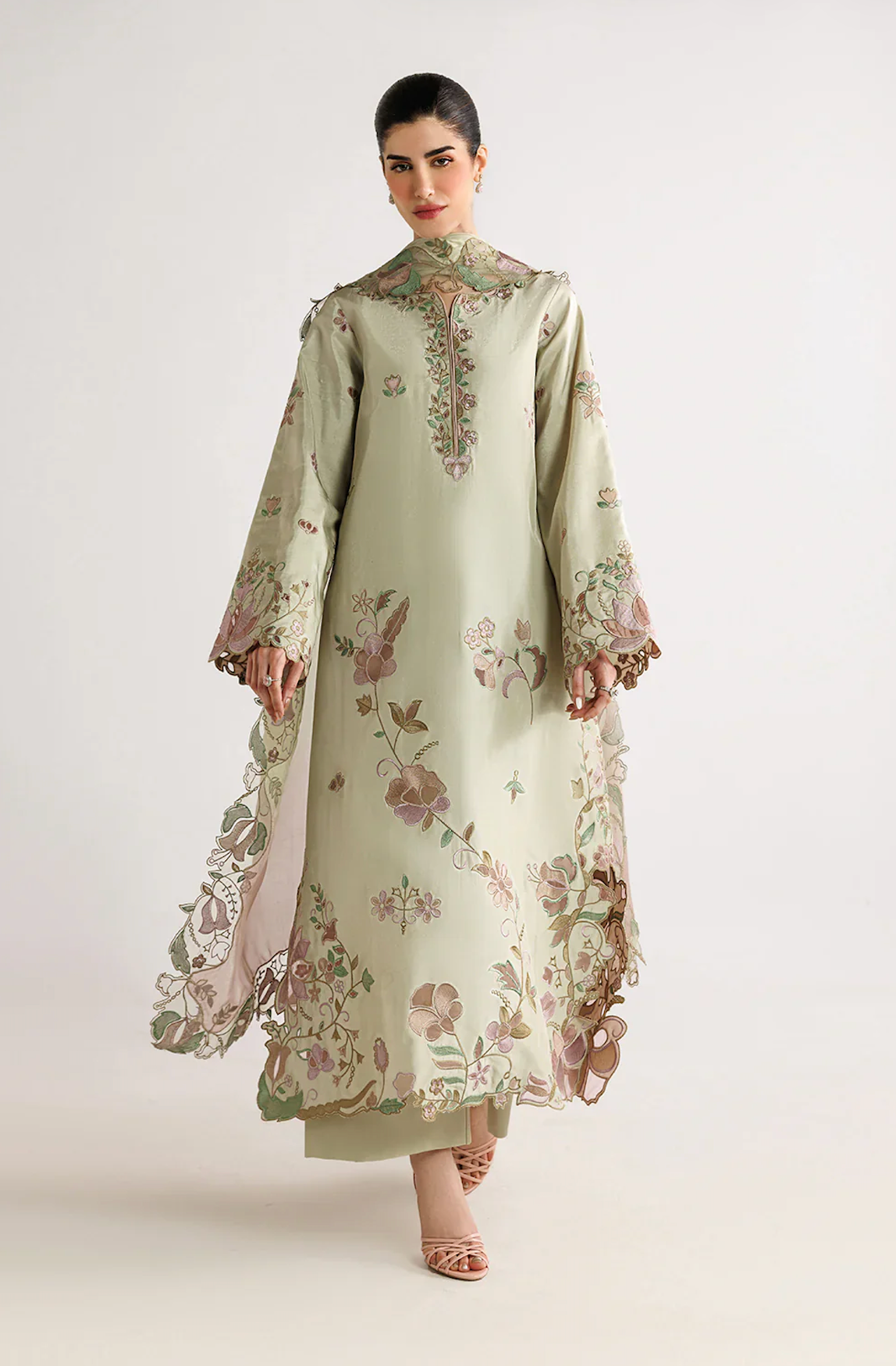 Baroque - Summer-3PC Lawn Embroidered Suit - zab1465