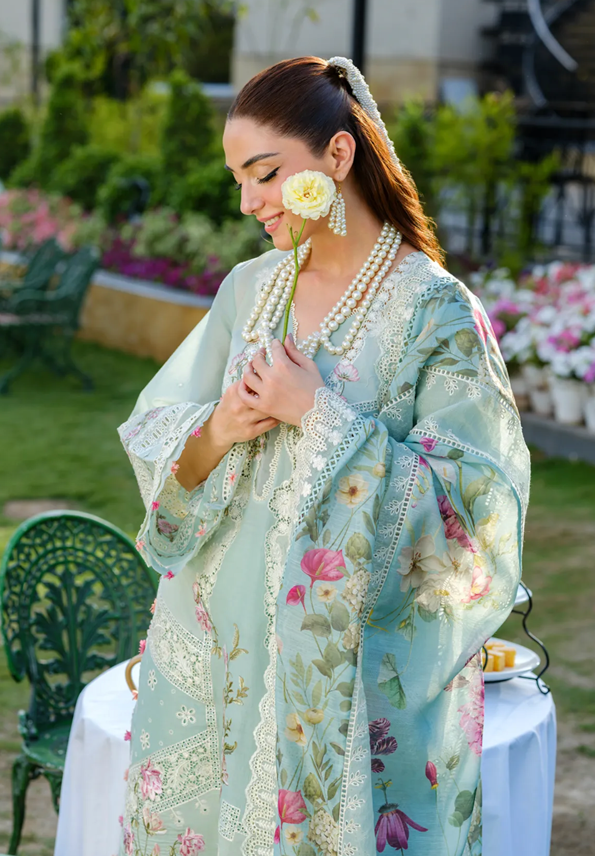 Elaf - Summer 3PC Lawn Chikenkari Embroidered Shirt - zab1467