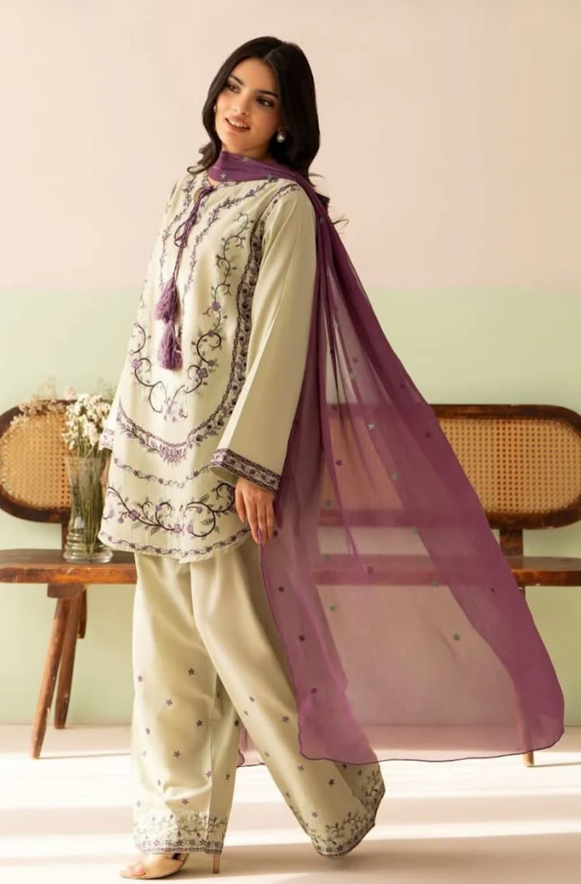 Baroque - Summer-3PC Lawn Embroidered Suit - zab1468
