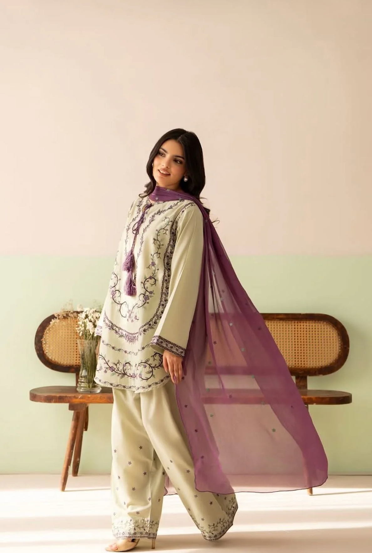 Baroque - Summer-3PC Lawn Embroidered Suit - zab1468