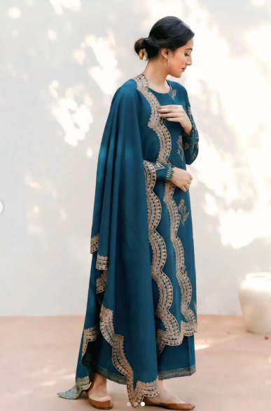 MAHRANI - 03PCS UNSTITCHED Dhank Suit - zab1539