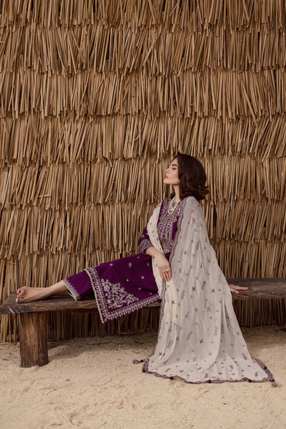 Mohagni - Summer 3PC Lawn Embroidered Suit - zab1405