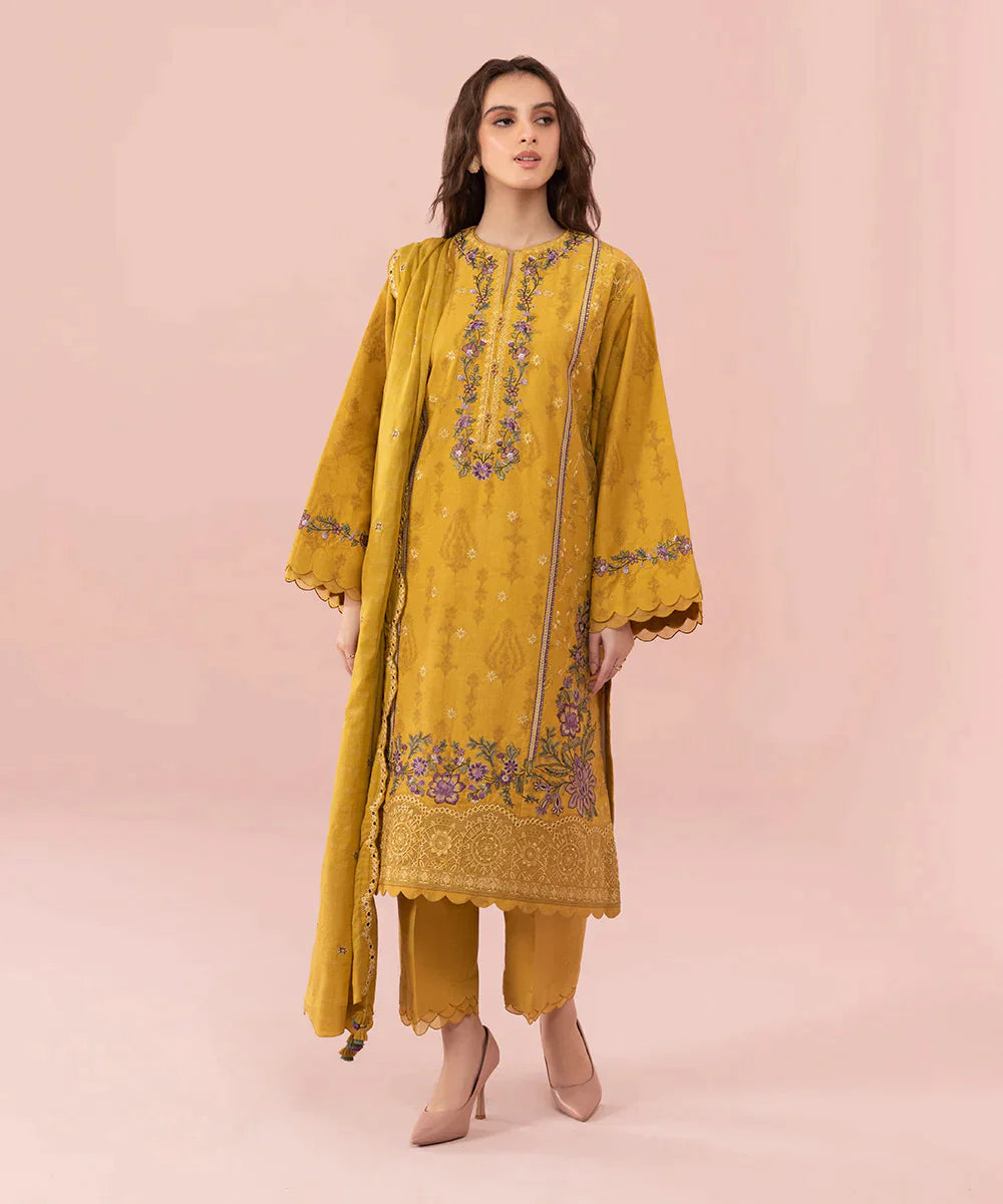 Lawn Heavy Embroidered Shirt With Chiffon Dupatta zab661