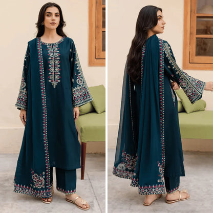 Sapphire 3PC Lawn Embroidered Suit zab918