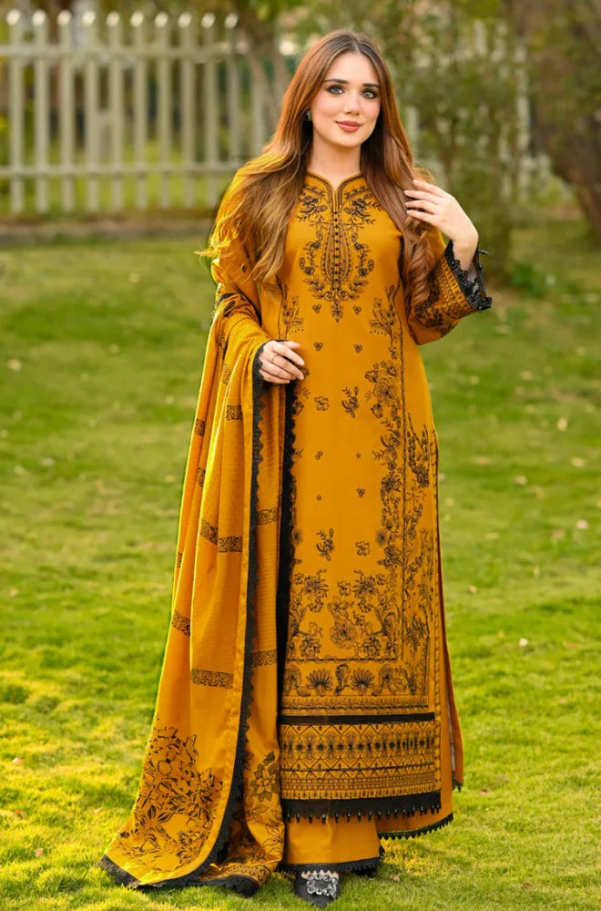 Libass -Winter 3PC Dhanak Embroidered Suit - zab1505